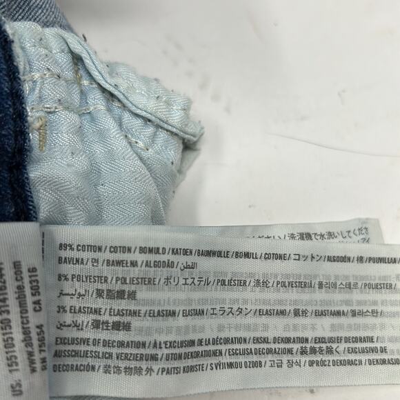 Abercrombie & Fitch Junior's High Waisted Blue Denim Cuffed Shorts Size 8R - Picture 10 of 14